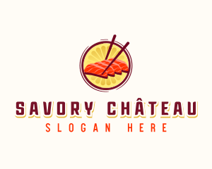 Sashimi Salmon Restaurant logo design