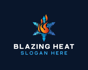 Heating Cooling HVAC logo design