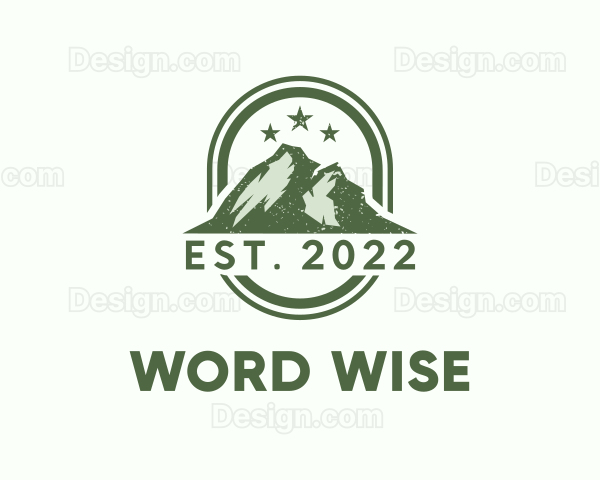 Rustic Mountain Camping Logo