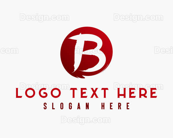 Round Brush Letter B Logo