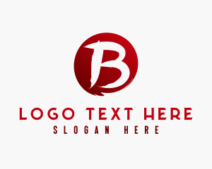 Round Brush Letter B logo
