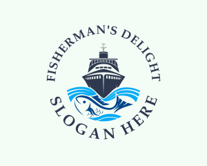 Fisherman Boat Transportation logo design