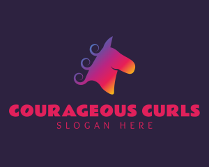 Horse Curl Gradient logo design