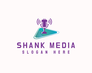 Podcast Media Microphone logo design