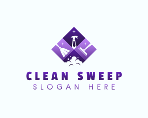 Housekeeper Cleaning Tools logo design