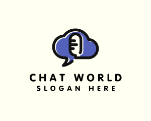 Podcast Mic Chat logo design