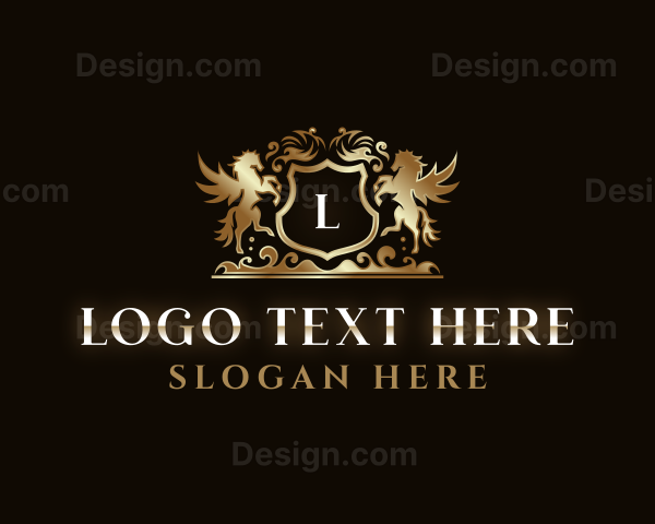 Luxury Horse Wings Logo