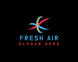 Abstract Air Wind Flow logo design