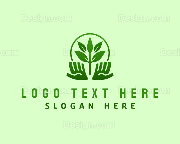 Leaf Plant Hand Logo