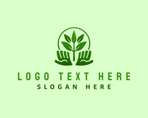 Leaf Plant Hand logo