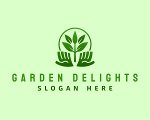 Leaf Plant Hand logo design