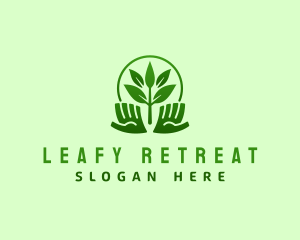 Leaf Plant Hand logo design