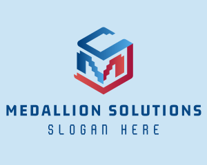 Modern Cube Pixel Company logo design