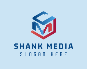 Modern Cube Pixel Company logo design