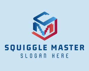 Modern Cube Pixel Company logo design