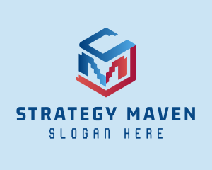 Modern Cube Pixel Company logo design