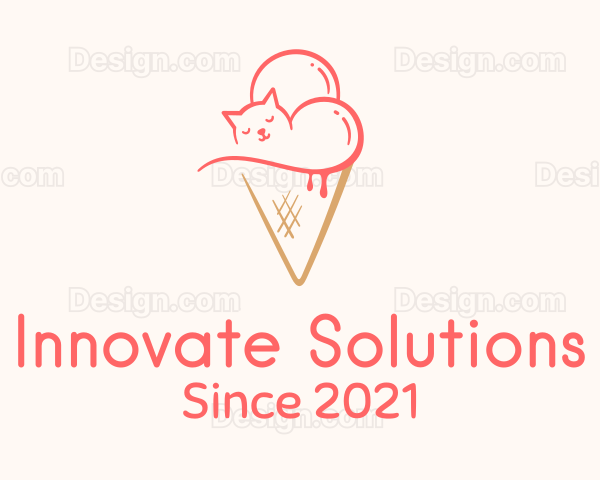 Cat Ice Cream Logo
