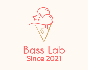 Cat Ice Cream  logo design