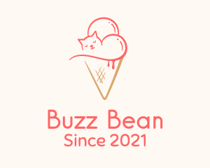 Cat Ice Cream  logo design