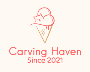 Cat Ice Cream  logo design