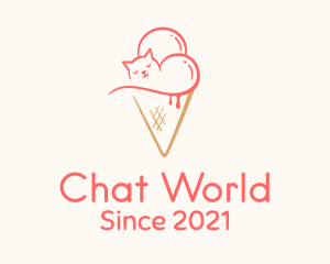 Cat Ice Cream  logo design