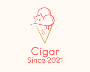 Cat Ice Cream  logo design