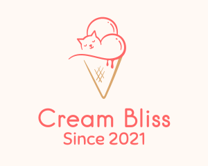 Cat Ice Cream  logo design