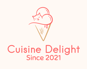 Cat Ice Cream  logo design