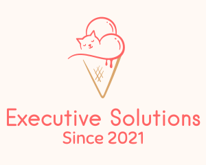 Cat Ice Cream  logo design