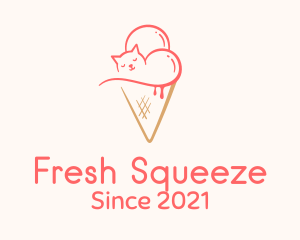 Cat Ice Cream  logo design