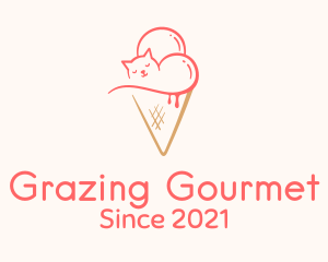 Cat Ice Cream  logo design