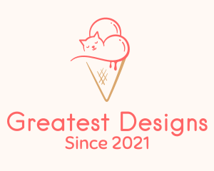 Cat Ice Cream  logo design