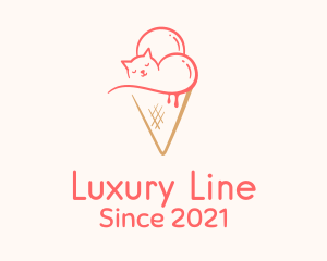 Cat Ice Cream  logo design