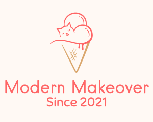 Cat Ice Cream  logo design