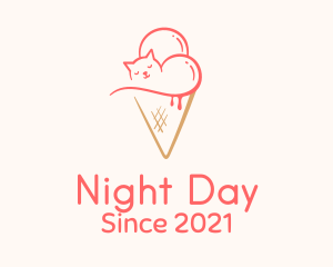 Cat Ice Cream  logo design