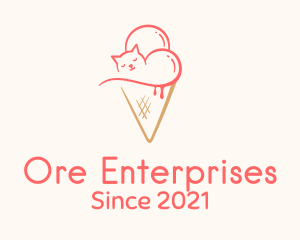 Cat Ice Cream  logo design