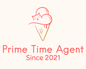 Cat Ice Cream  logo design