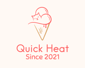 Cat Ice Cream  logo design