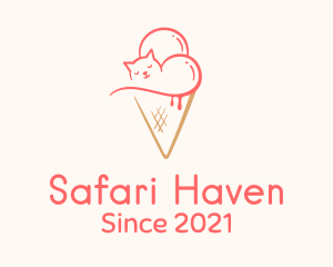 Cat Ice Cream  logo design