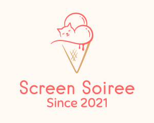 Cat Ice Cream  logo design