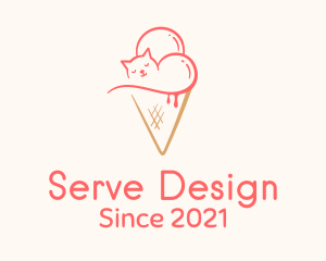 Cat Ice Cream  logo design