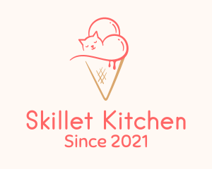 Cat Ice Cream  logo design