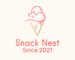 Cat Ice Cream  logo design