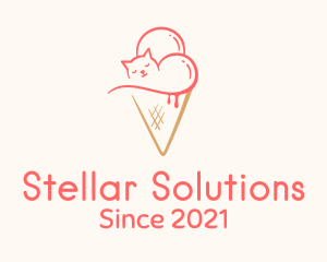 Cat Ice Cream  logo design