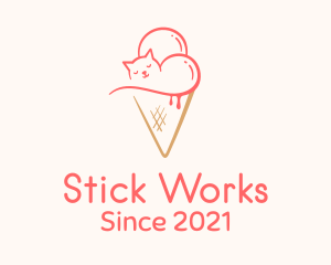 Cat Ice Cream  logo design