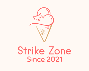 Cat Ice Cream  logo design