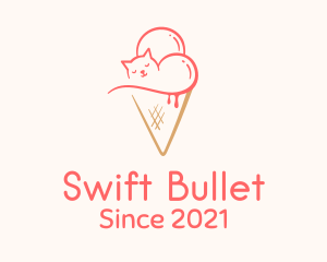 Cat Ice Cream  logo design