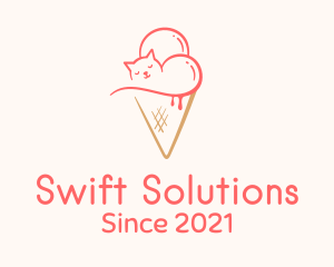 Cat Ice Cream  logo design