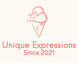 Cat Ice Cream  logo design