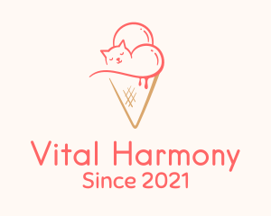 Cat Ice Cream  logo design